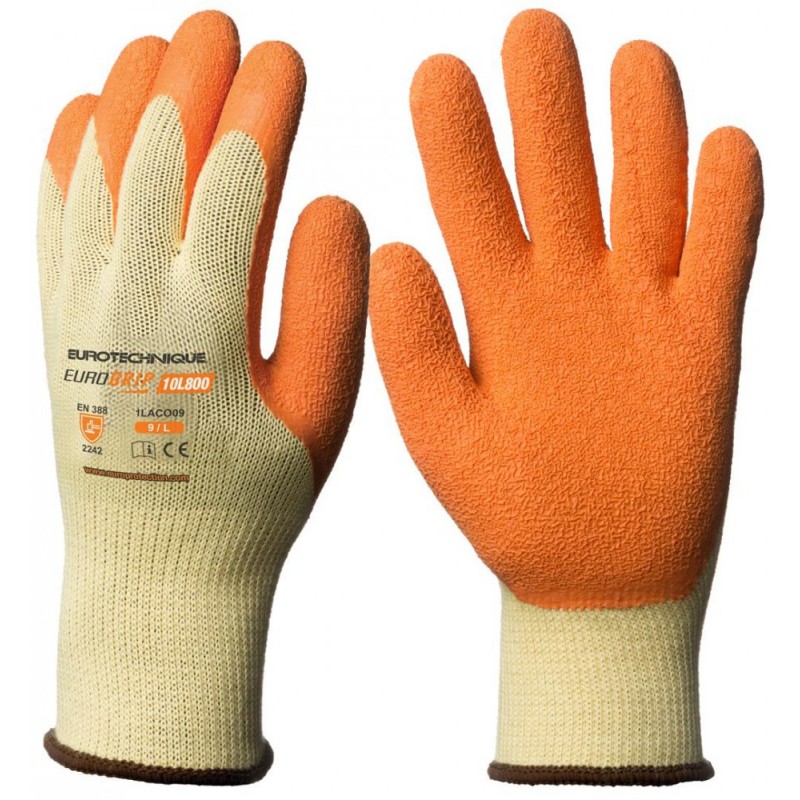 GANTS TRICOTE POLYESTER - ORANGE - EUROGRIP 10L800