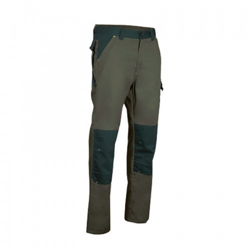 PANTALON DE TRAVAIL BICOLORE VERT/OLIVE MULTIPOCHES